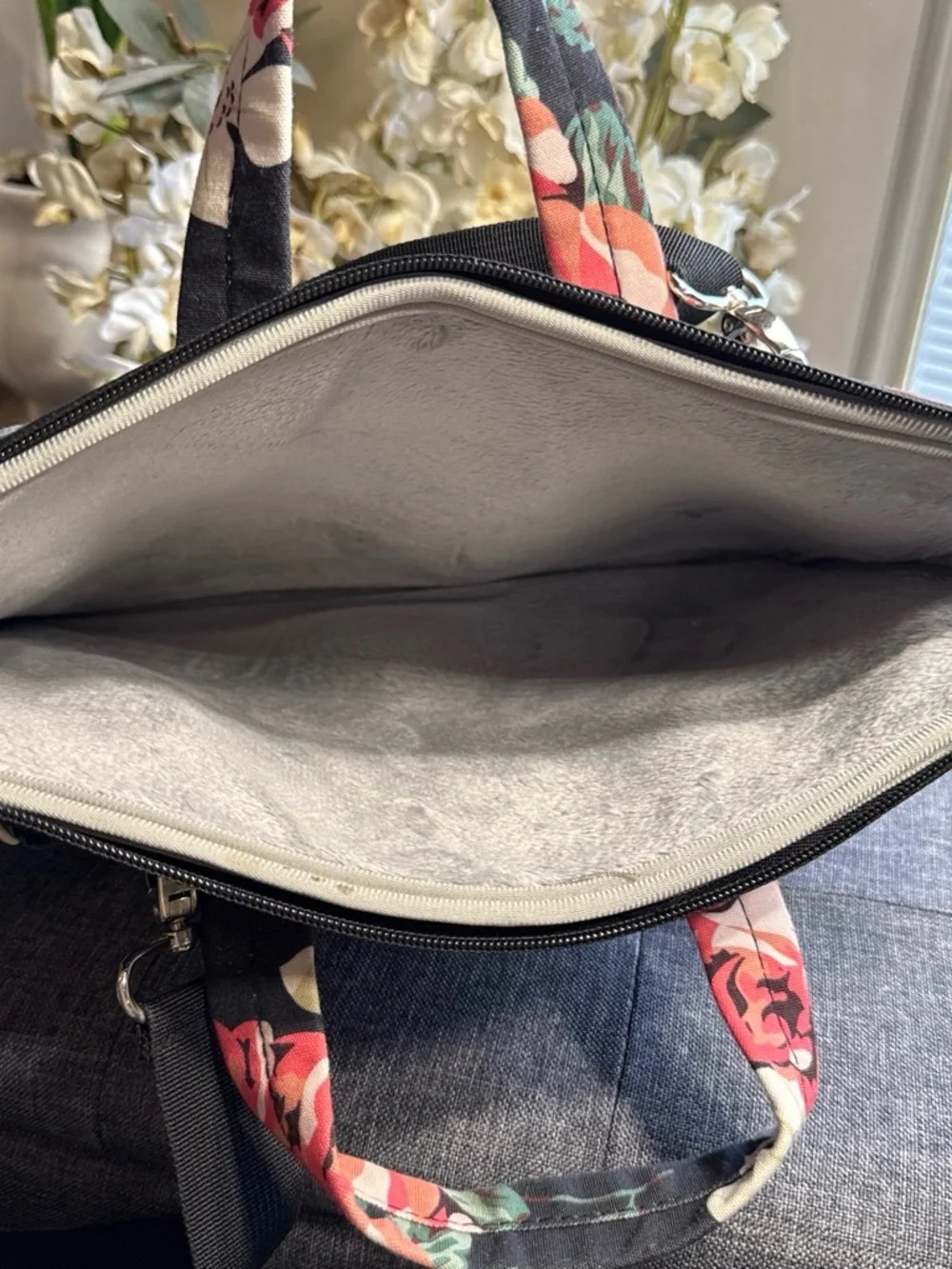 Mossio Black Floral Laptop Bag with Pink Rose Print